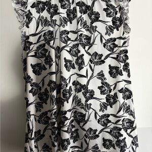 Floral Black and White Women's Skirt